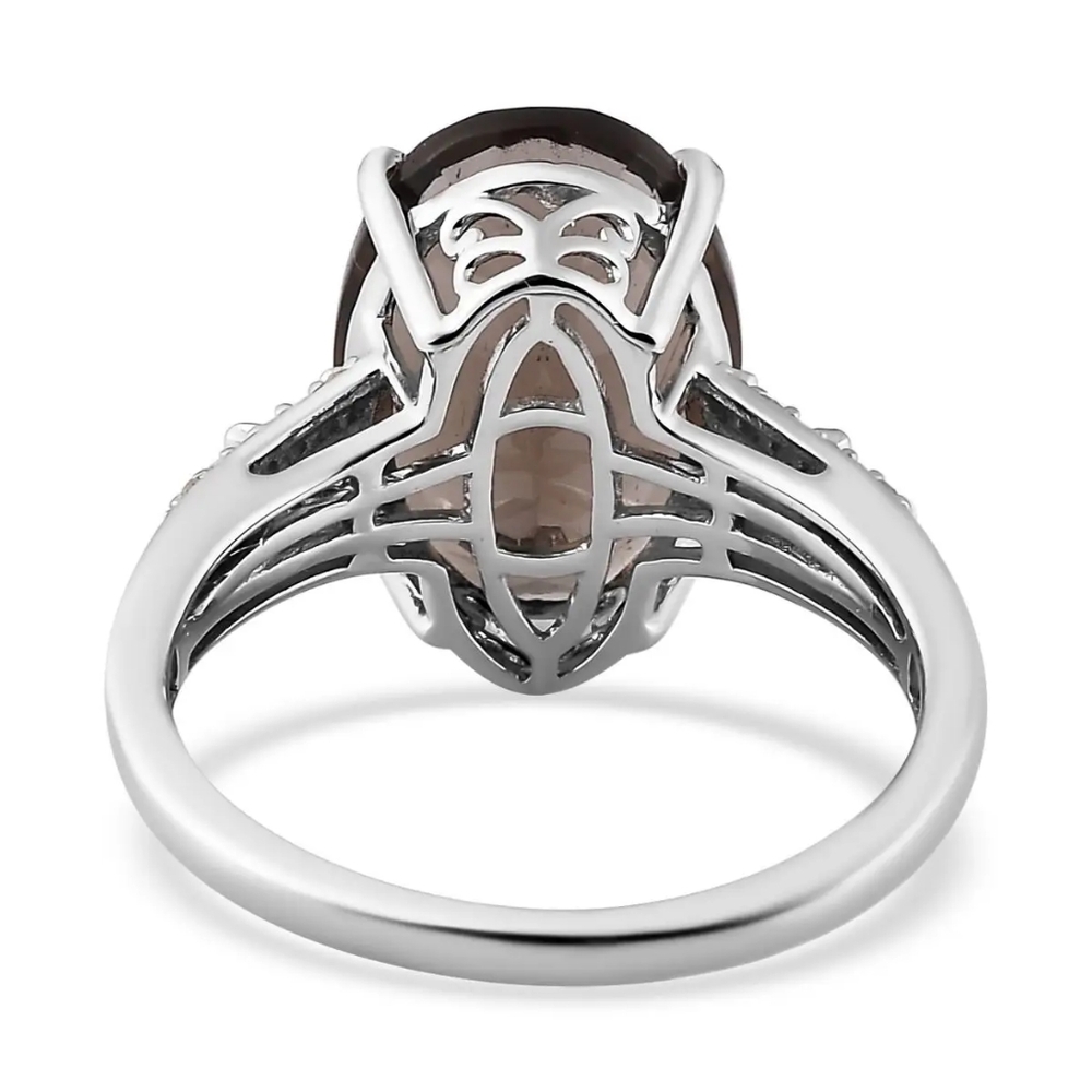 NWOT Colombianite and Diamond Ring in Platinum Over Sterling Silver 5.30 ctw - Picture 8 of 14